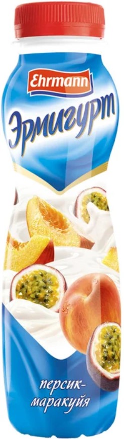 Йогурт питьевой Эрмигурт персик-маракуйя 1,2% 290г