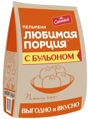 Пельмени Любимая порция с бульоном 800 г Сальников