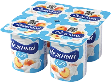 Йогурт с соком персика 1,2% 100 г Нежный