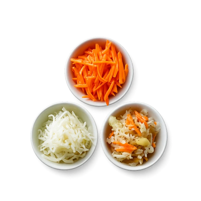 Морковь по-корейски, квашеная капуста, имбирь