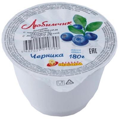 Йогурт с черникой 2,5% 180 г Родная Любава