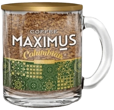 Кофе сублимированный в стеклянной кружке Максимус Колумбиан 70 г