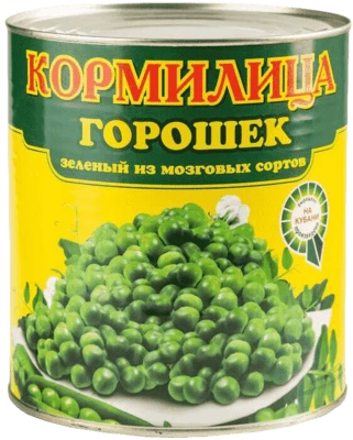 Горошек зеленый ГОСТ высший сорт 425 мл Кормилица
