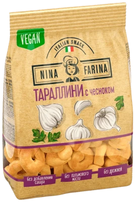 Тараллини с чесноком 180 г Nina Farina