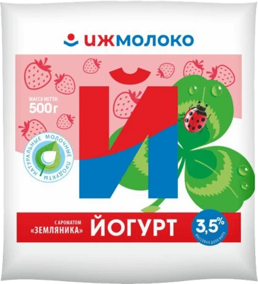 Йогурт питьевой земляника 3,5% 500 г ИжМолоко