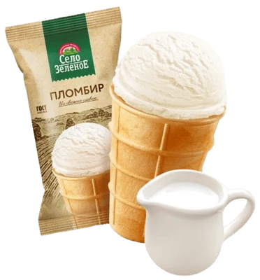 Пломбир ванильный 15% в вафельном стаканчике 90 г Село Зелёное