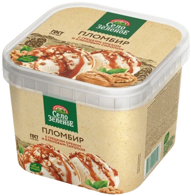 Пломбир с грецким орехом и кленовым сиропом 15% 450 г Село Зелёное