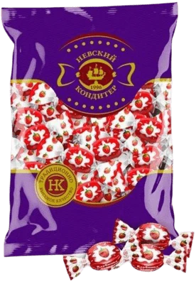 Карамель с молочной начинкой Клубника со сливками 1 кг Невский кондитер