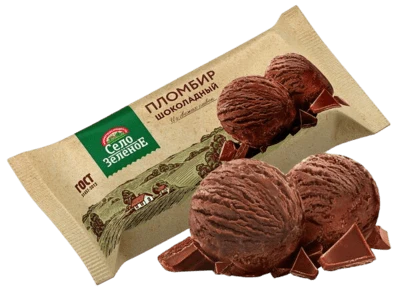 Пломбир шоколадный 15% 200 г Село Зелёное