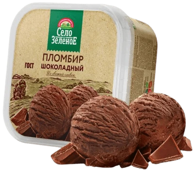 Пломбир шоколадный 15% 280 г Село Зелёное
