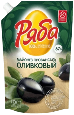 Майонез натуральный оливковый Провансаль 67% 192 г Ряба