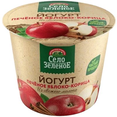 Йогурт с печеным яблоком и корицей 3,5% 120 г Село Зелёное