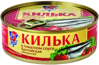 Килька балтийская обжаренная в томатном соусе 240 г 5 Морей