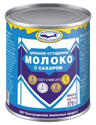 Молоко цельное сгущенное ГОСТ 370г Белгородские молочные продукты