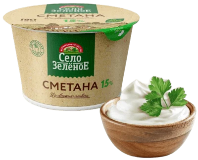 Сметана 15% 180 г Село Зелёное