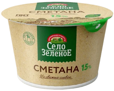 Сметана 15% 180 г Село Зелёное