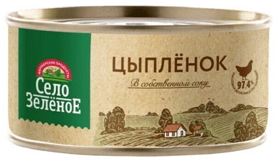 Мясо цыпленка в собственном соку 325 г Село Зелёное