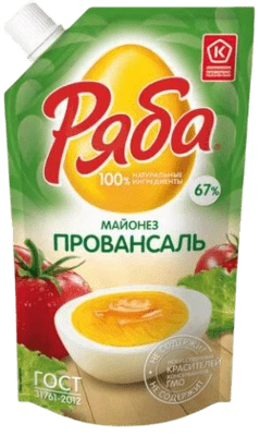 Майонез натуральный Провансаль 67% 192 г Ряба