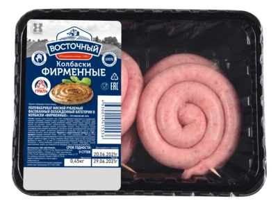 Колбаски охлажденные Фирменные кат. В ~ 500 г Восточный