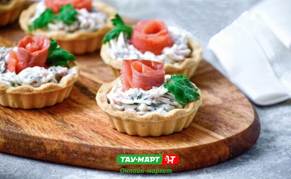 Тарталетки с форелью и творожным сыром