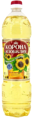 Масло подсолнечное рафинированное 1 л Корона изобилия