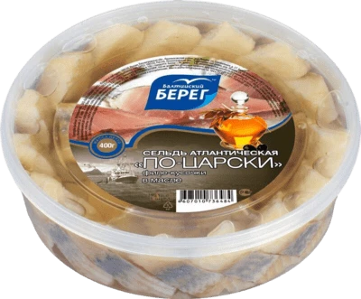 Пресервы Сельдь по-царски филе-кусочки в масле 400 г Балтийский берег