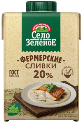 Сливки стерилизованные 20% 500 г Село Зелёное