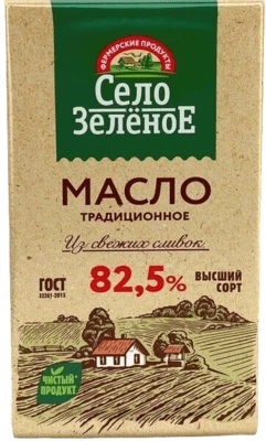 Масло сливочное Традиционное 82,5% 175 г Село Зелёное