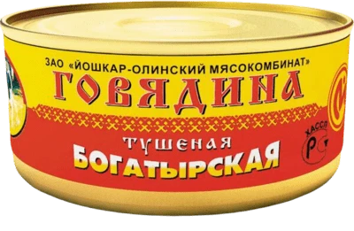 Говядина тушеная Богатырская 325 г Йола