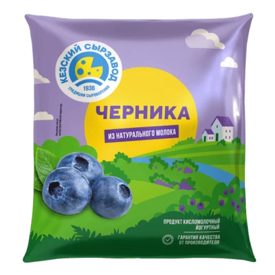 Йогуртный продукт Черника 1% 450 г Кезский сырзавод