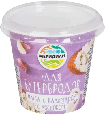 Паста с кальмаром и чесноком для бутербродов 140 г Меридиан