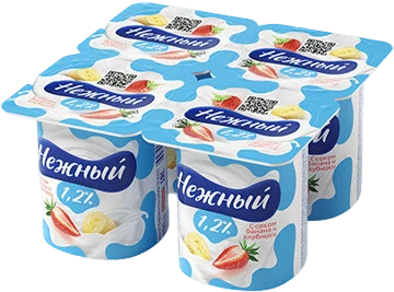Йогурт с соком клубники 1,2% 100 г Нежный