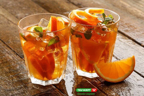 Холодный чай с лимоном и апельсином