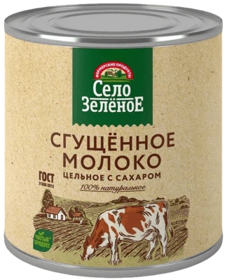 Молоко цельное сгущенное с сахаром 8,5% 370 г Село Зелёное
