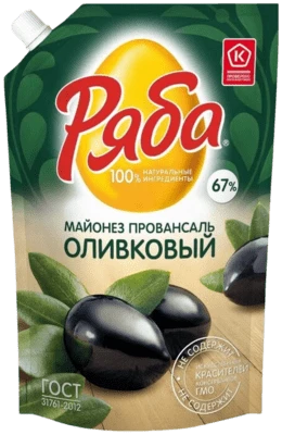 Майонез натуральный оливковый Провансаль 67% 330 г Ряба
