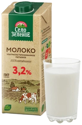Молоко ультрапастеризованное 3,2% 950 мл Село Зелёное