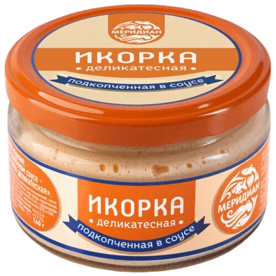 Икорка подкопченная в соусе Деликатесная 160 г Меридиан