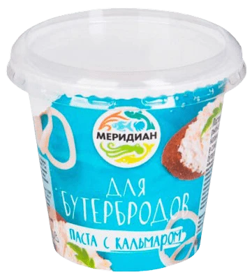 Паста с кальмаром для бутербродов 140 г Меридиан
