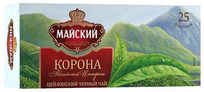 Чай черный Корона Российской империи 25 пакетиков Майский