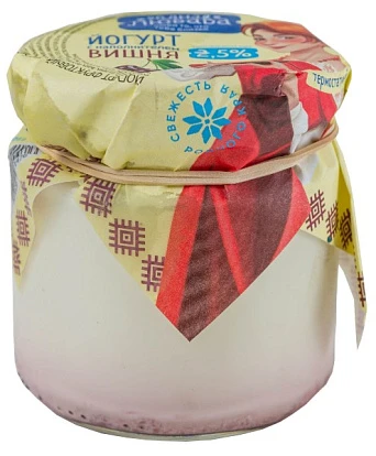 Йогурт термостатный с вишней 2,5% 180 г Родная Любава