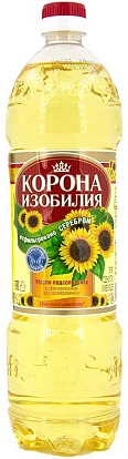 Масло подсолнечное рафинированное 1 л Корона изобилия