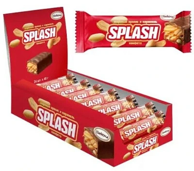 Конфета Splash с жареным арахисом и карамелью 40 г Акконд