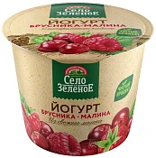 Йогурт с брусникой и малиной 3,5% 120 г Село Зелёное