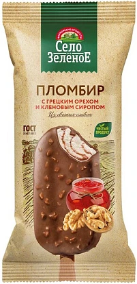 Эскимо пломбир с грецким орехом и кленовым сиропом 15% 80 г Село Зелёное Эскимо пломбир с грецким орехом и кленовым сиропом 15% 80 г Село Зелёное