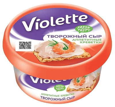 Творожный сыр с креветками Виолетта 140 г Карат