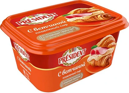 Сыр плавленый С ветчиной 400 г Президент