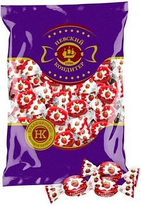Карамель с молочной начинкой Клубника со сливками 1 кг Невский кондитер