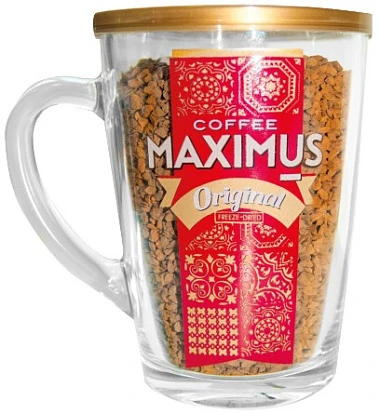 Кофе сублимированный в стеклянной кружке Максимус Oригинал 70 г