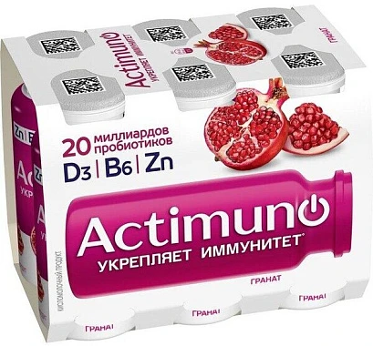 Продукт кисломолочный Актимуно с гранатом 1,5% 6х95 г