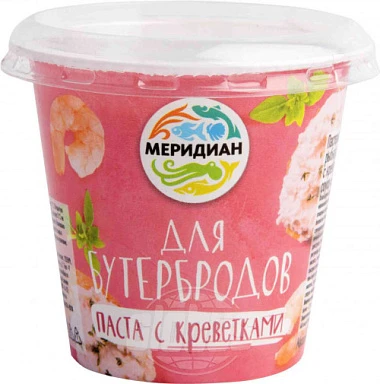Паста с креветкой для бутербродов 140 г Меридиан Паста с креветкой для бутербродов 140 г Меридиан